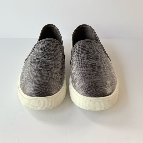 Vince Preston B Slip on Sneaker in Brown / Silver Lizard Embossed Leather Size 7 - Picture 5 of 15